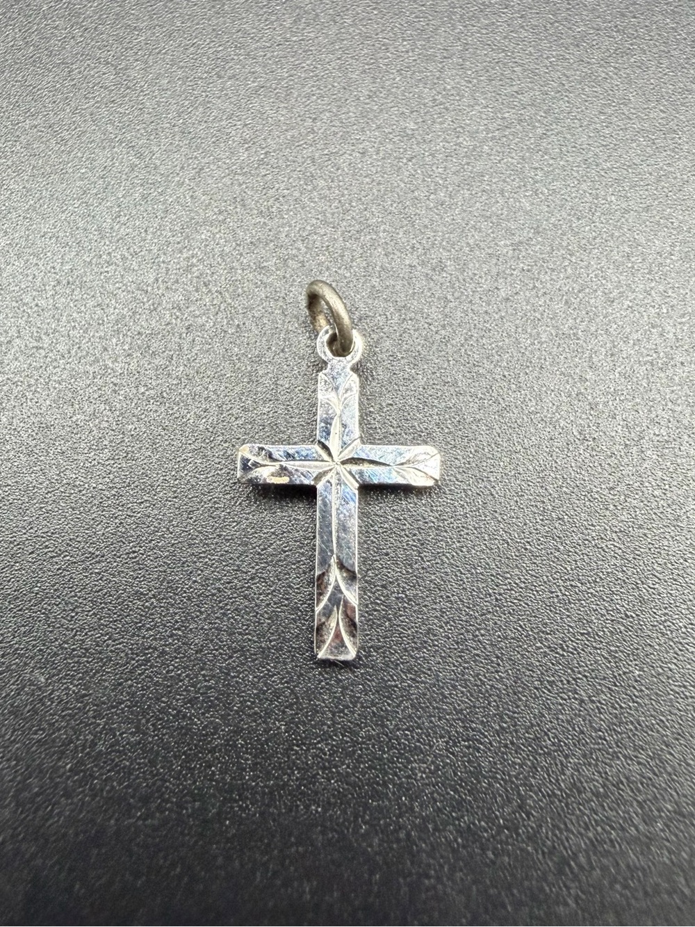 Tiny WEH Hayward Sterling Silver Religious Cross Childs Necklace Pendant Charm